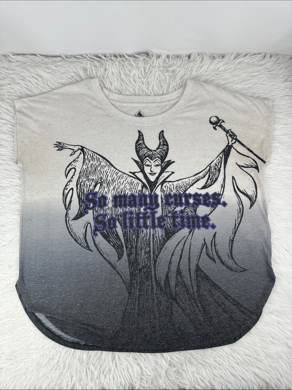 Disney Store Maleficent “So Many Curses, So Little Time” Graphic Villain T-Shirt